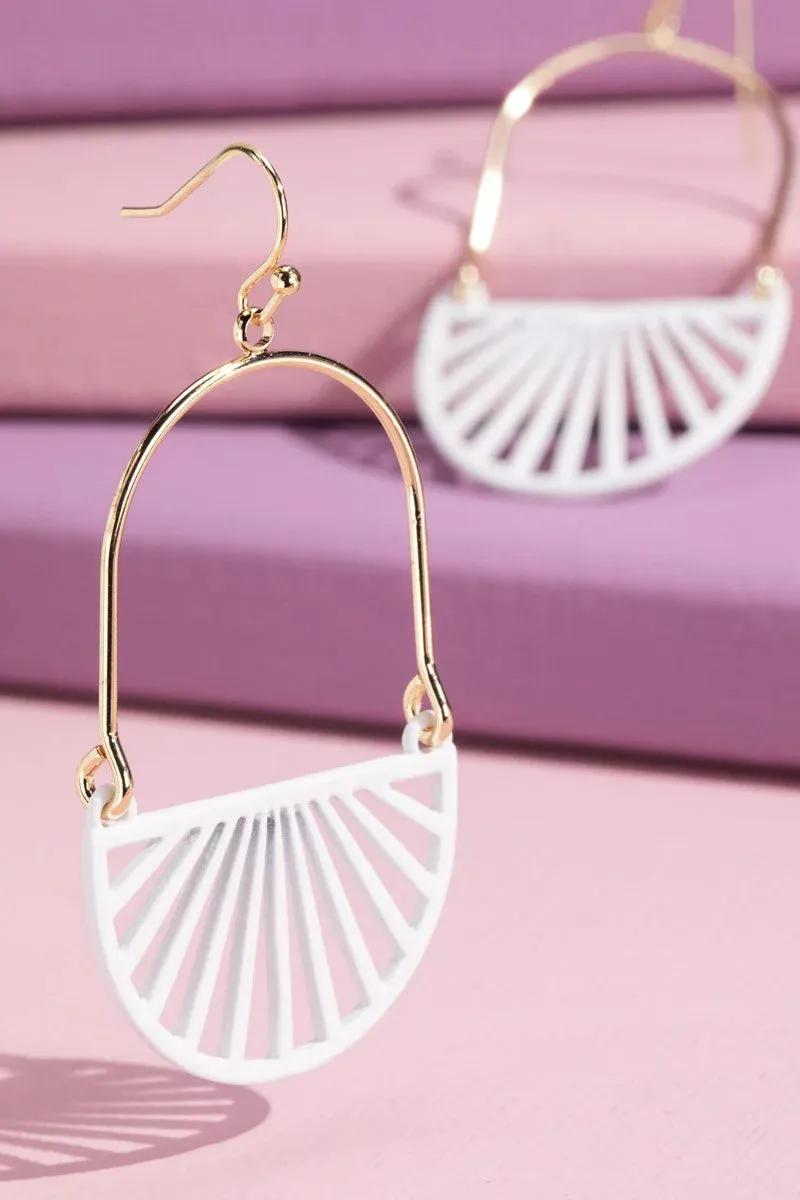 Geometric Half Circle Color Coated Earrings