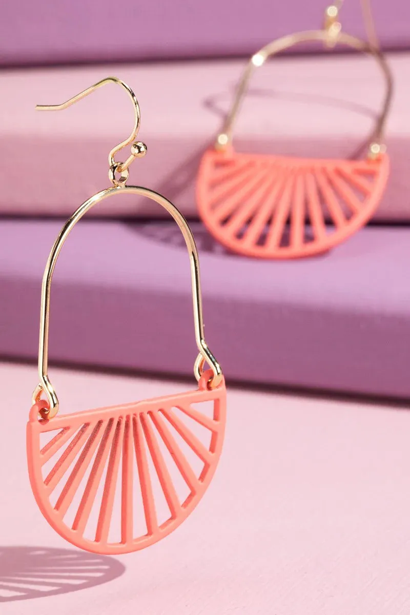 Geometric Half Circle Color Coated Earrings
