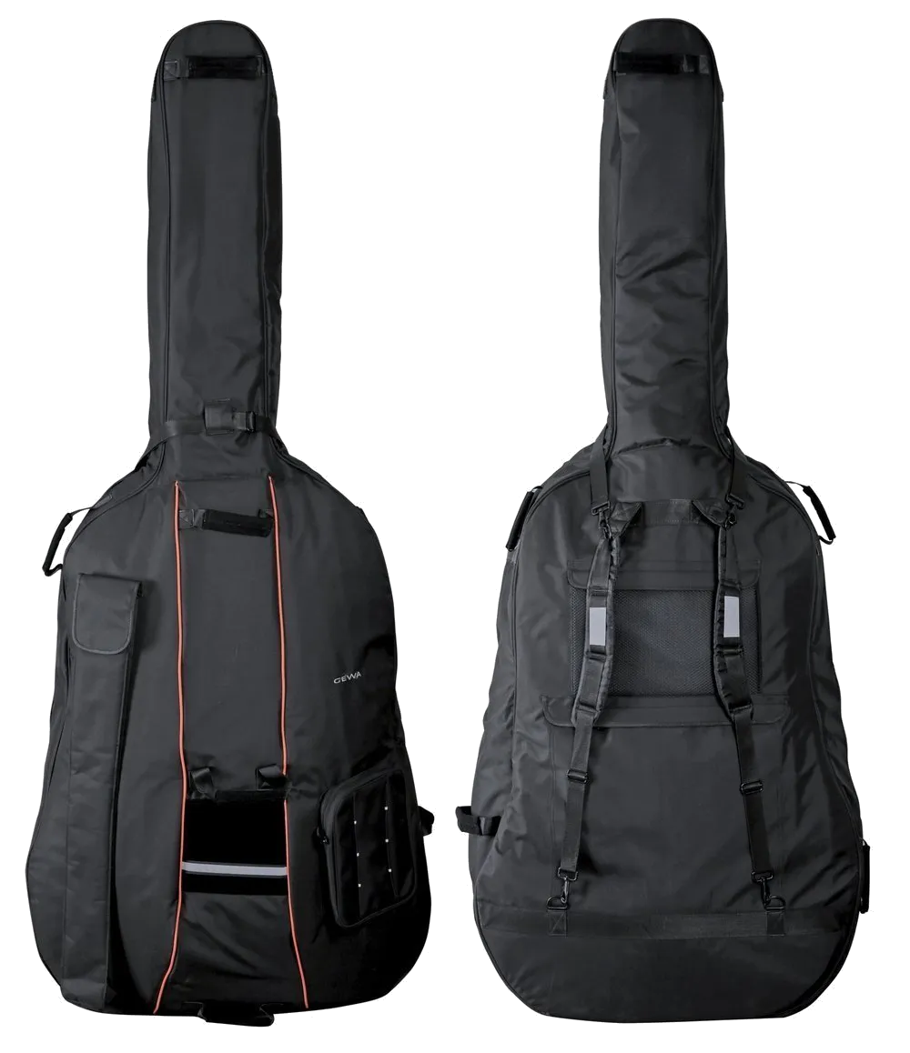 GEWA Premium Double Bass Gig Bag 12mm Padding Black - 3/4