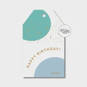 Gift Tag - Aqua Birthday Bubbles