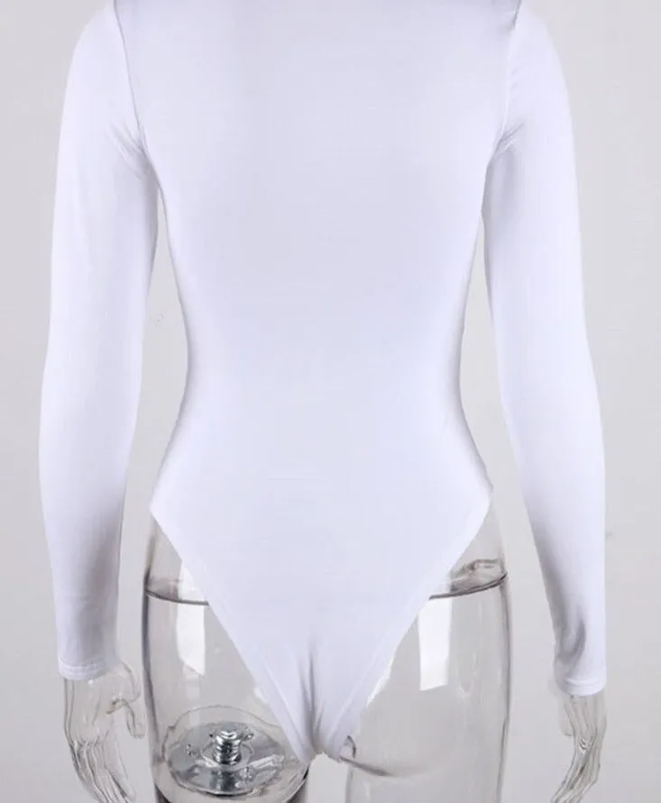 GlamAura® Women's Sexy Square Neck Bodysuit: Long Sleeve Double Lined Shirt Tops for Alluring Style