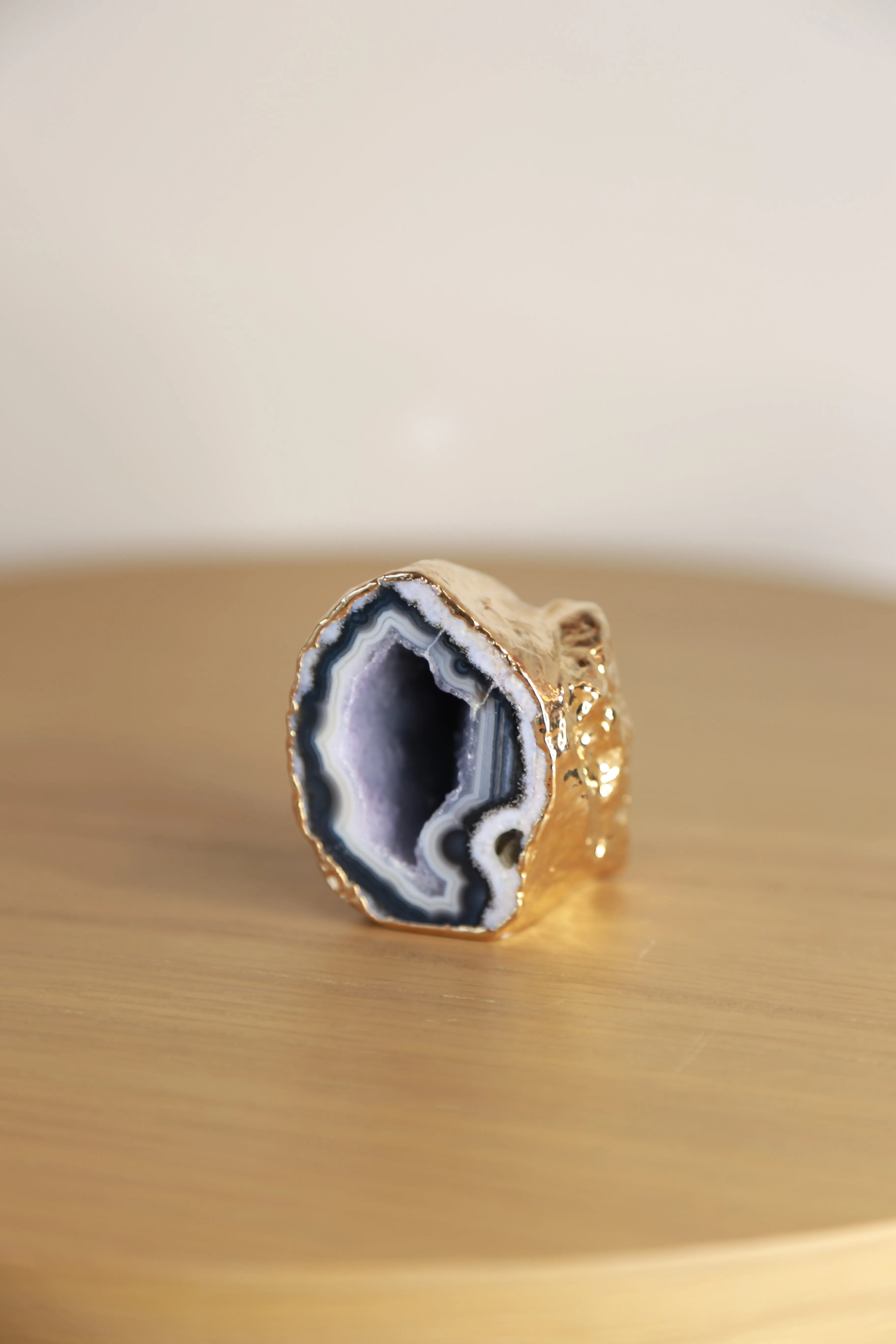 Gold Gilded Mini Agate Paperweights