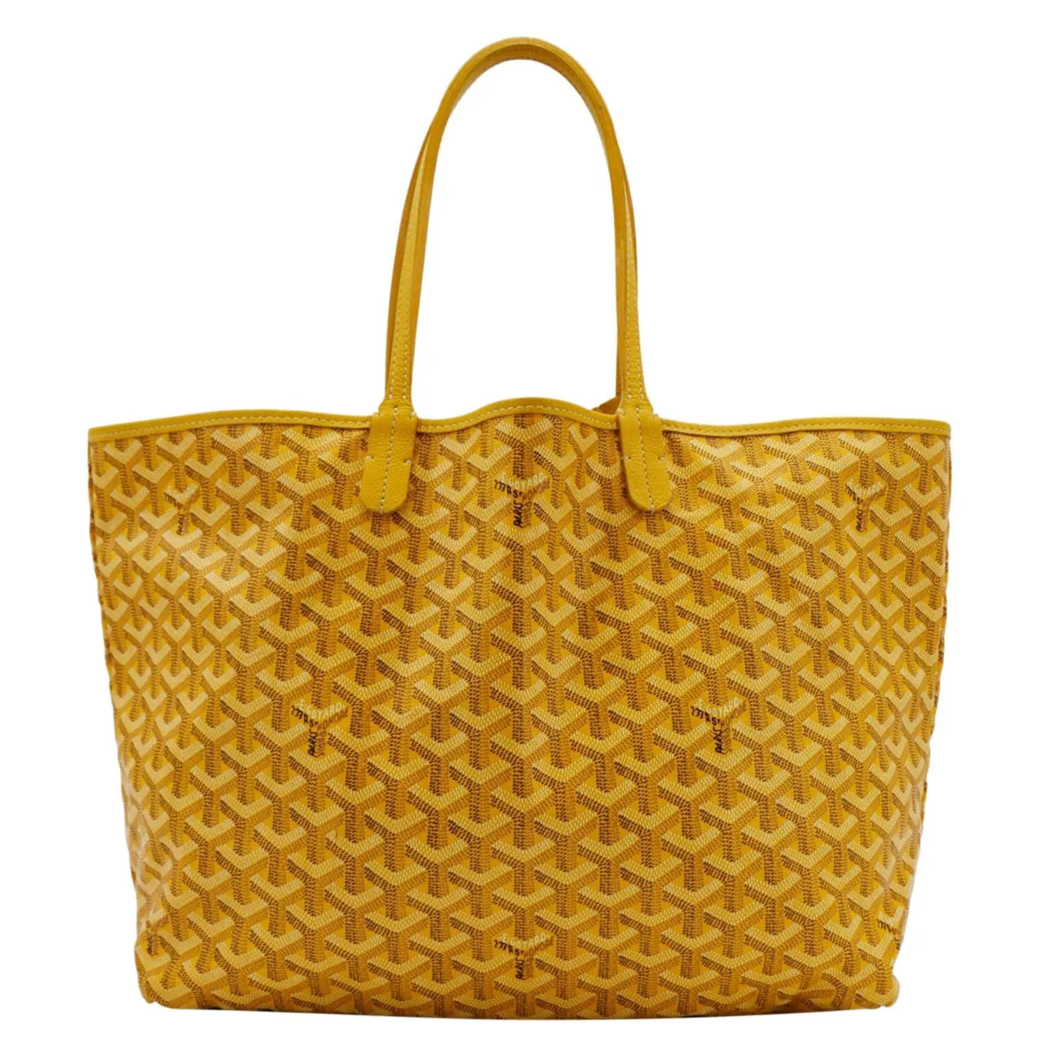 GOYARD Saint Louis PM Chevron Print Canvas Tote Bag Yellow
