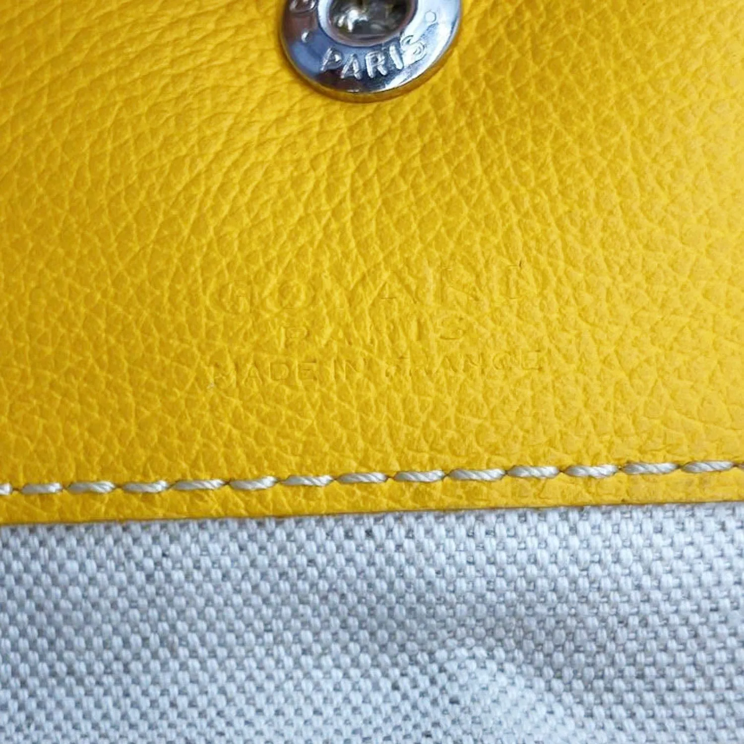 GOYARD Saint Louis PM Chevron Print Canvas Tote Bag Yellow