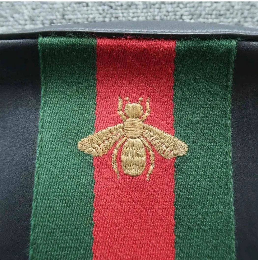 Gucci Bee Camera Black Leather Cross Body Bag