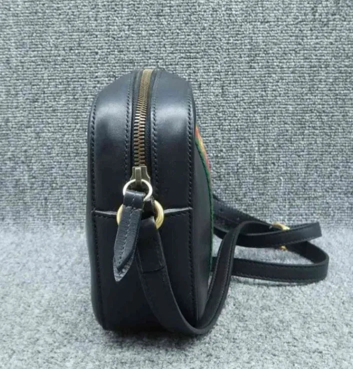Gucci Bee Camera Black Leather Cross Body Bag