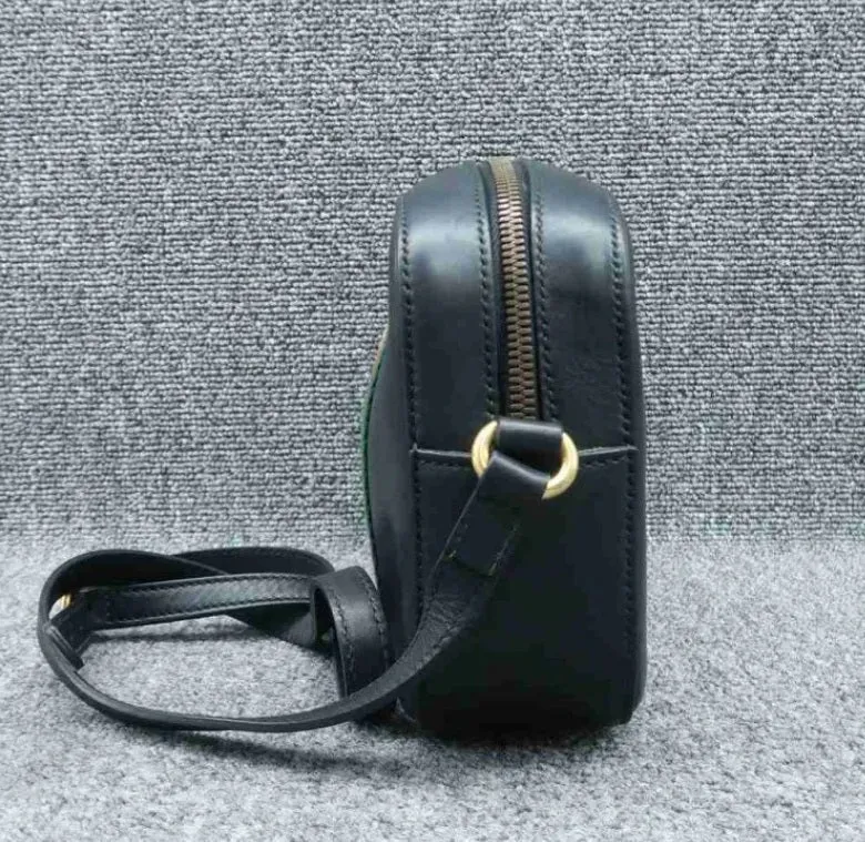 Gucci Bee Camera Black Leather Cross Body Bag