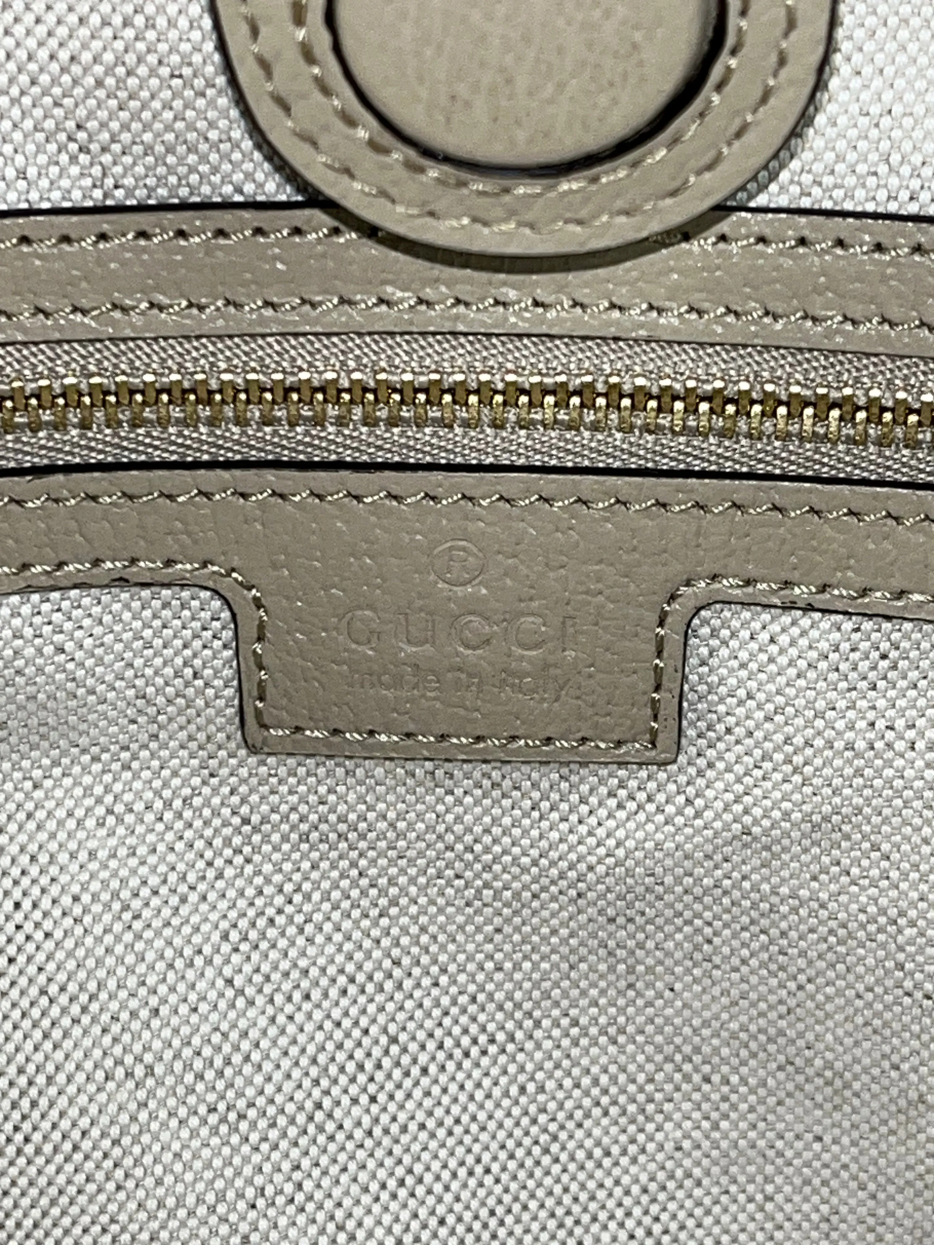 GUCCI Beige/White GG Ophidia Medium Tote