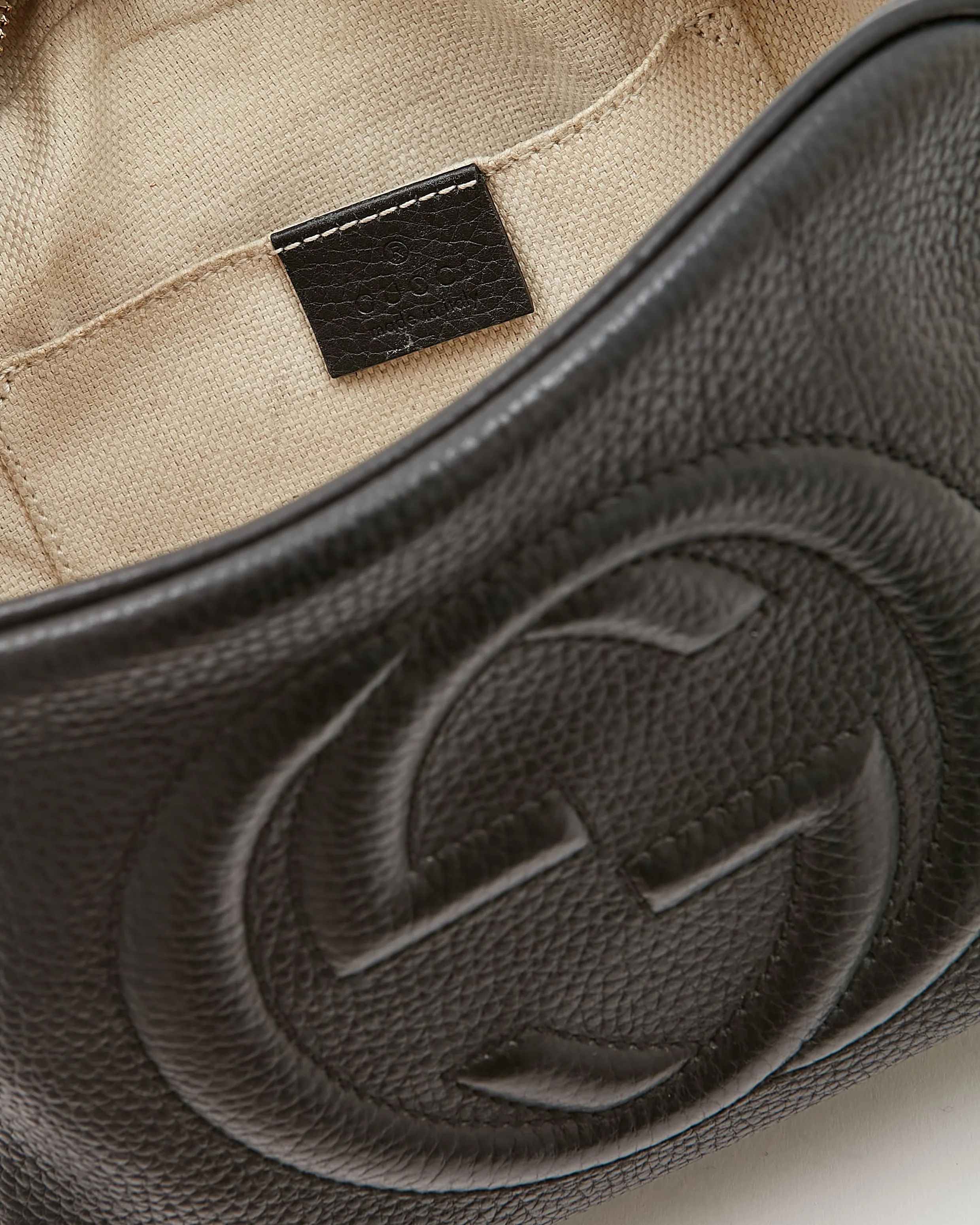 Gucci Black Pebbled Leather Disco Soho Crossbody Bag