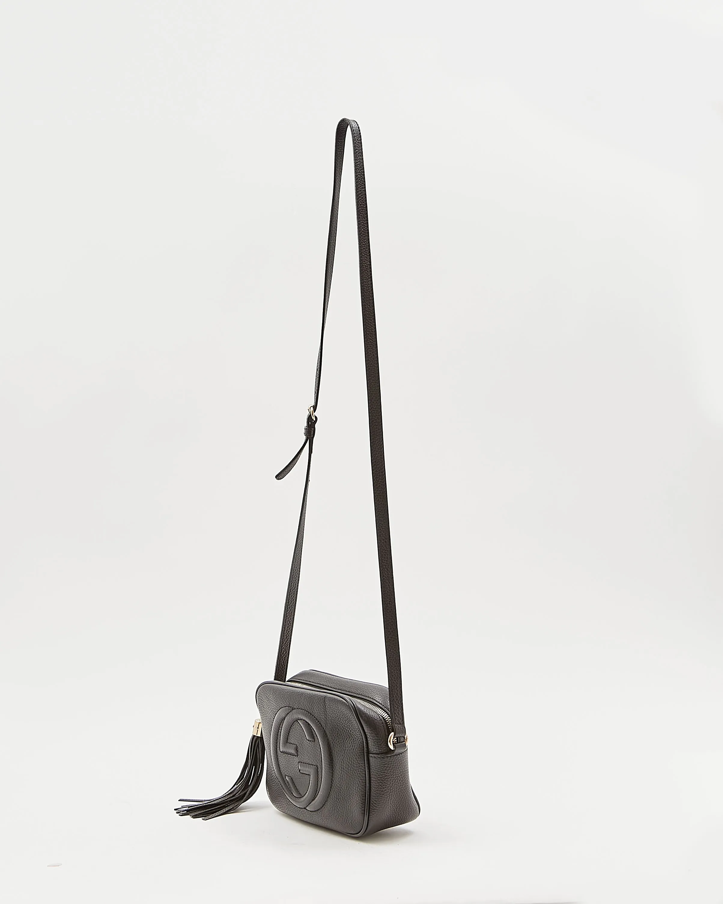 Gucci Black Pebbled Leather Disco Soho Crossbody Bag