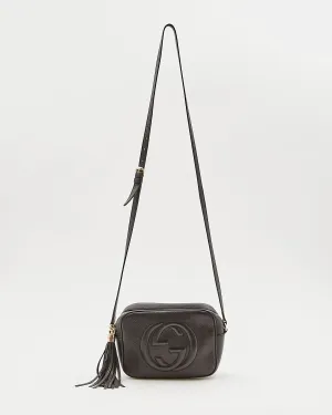 Gucci Black Pebbled Leather Disco Soho Crossbody Bag