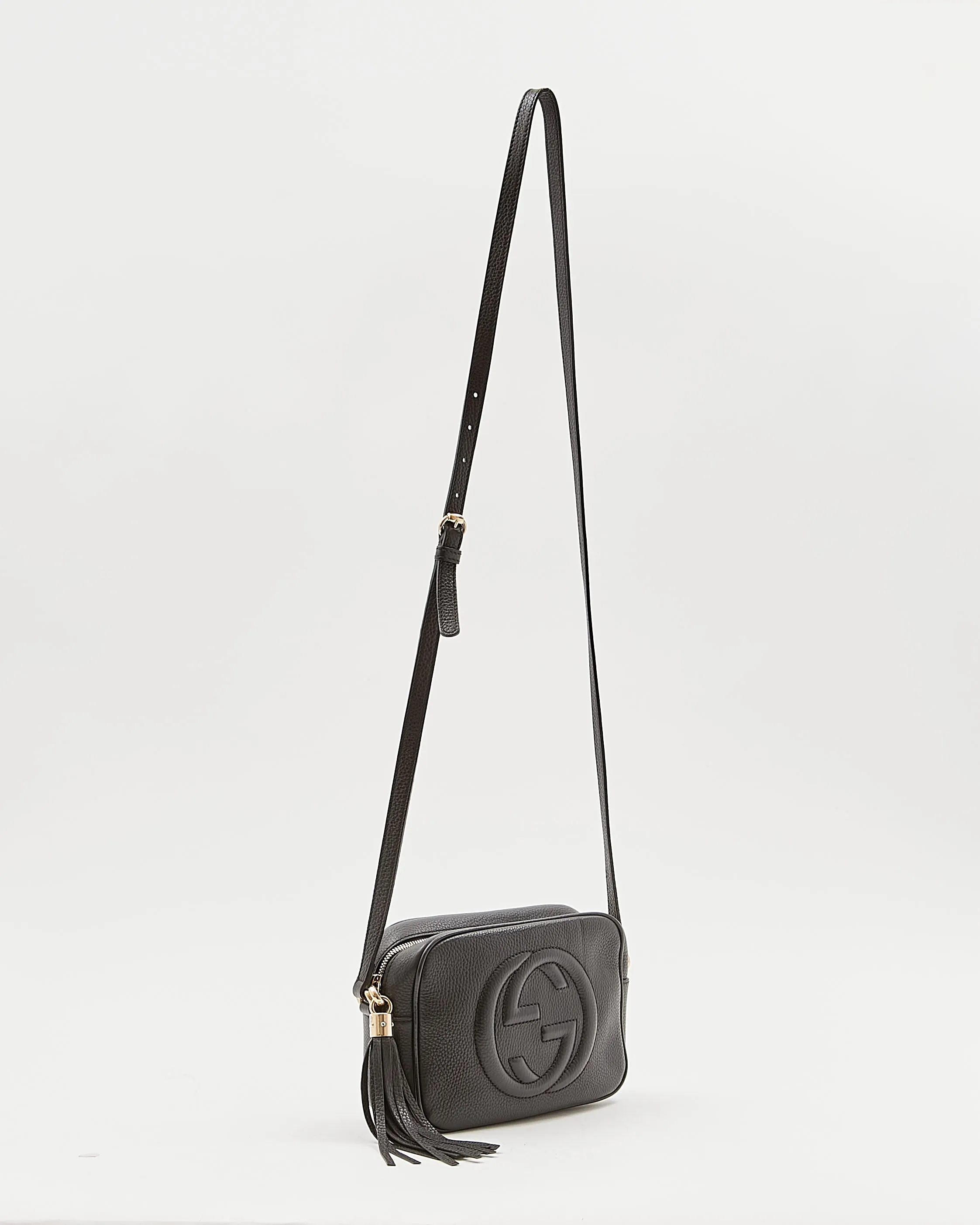 Gucci Black Pebbled Leather Disco Soho Crossbody Bag