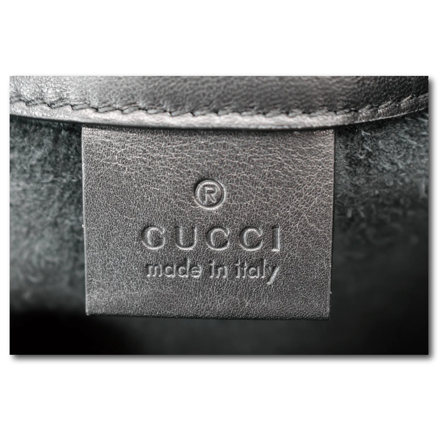 GUCCI Drawstring Print Leather Backpack Bag Black 494053