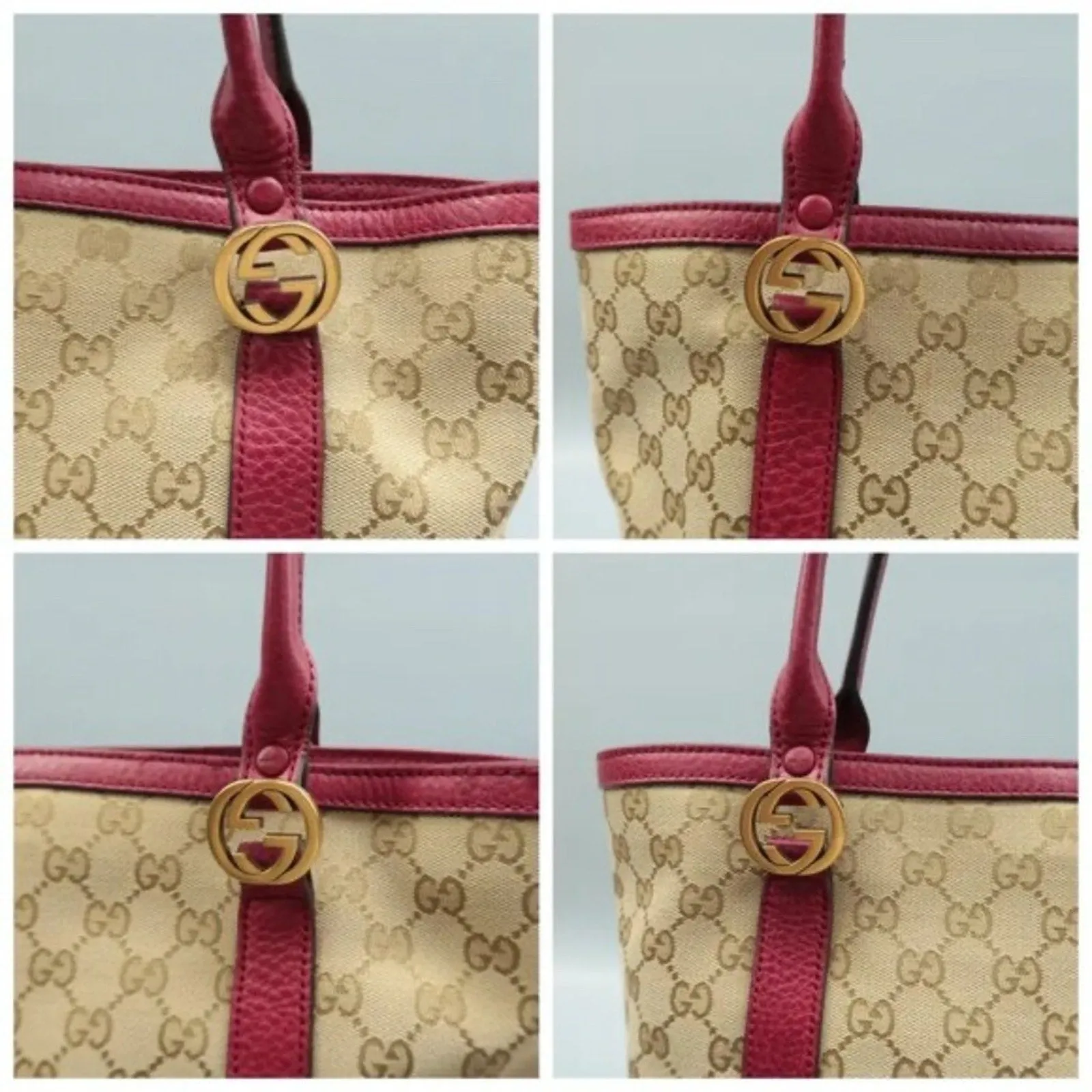 GUCCI GG Brown Cloth Tote