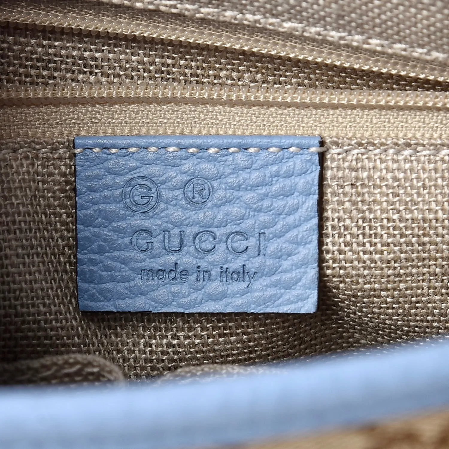 Gucci GG Canvas Small Bree Tote in Mineral Blue