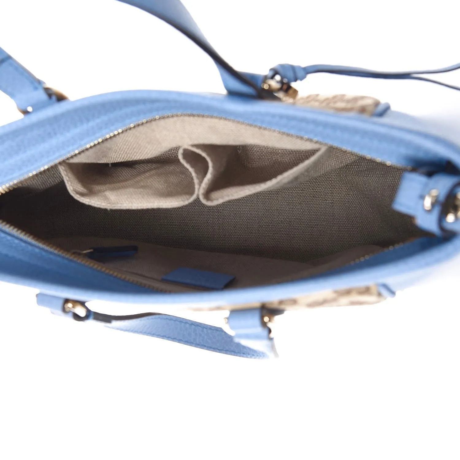 Gucci GG Canvas Small Bree Tote in Mineral Blue