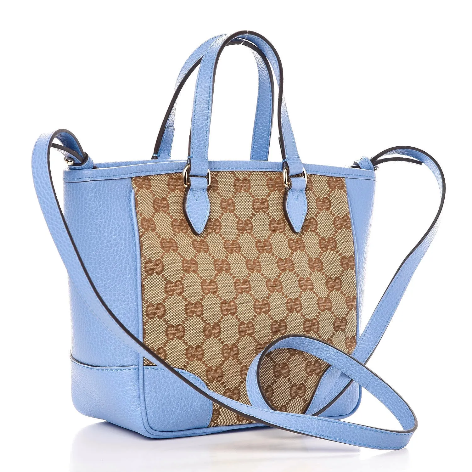 Gucci GG Canvas Small Bree Tote in Mineral Blue
