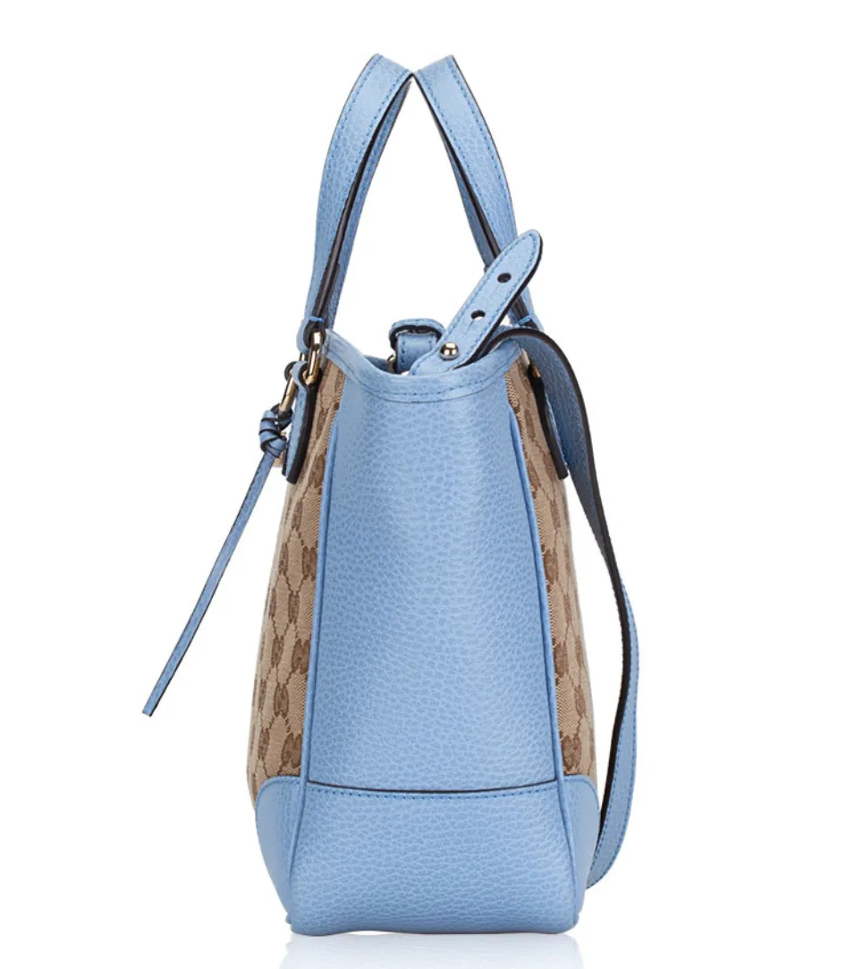 Gucci GG Canvas Small Bree Tote in Mineral Blue