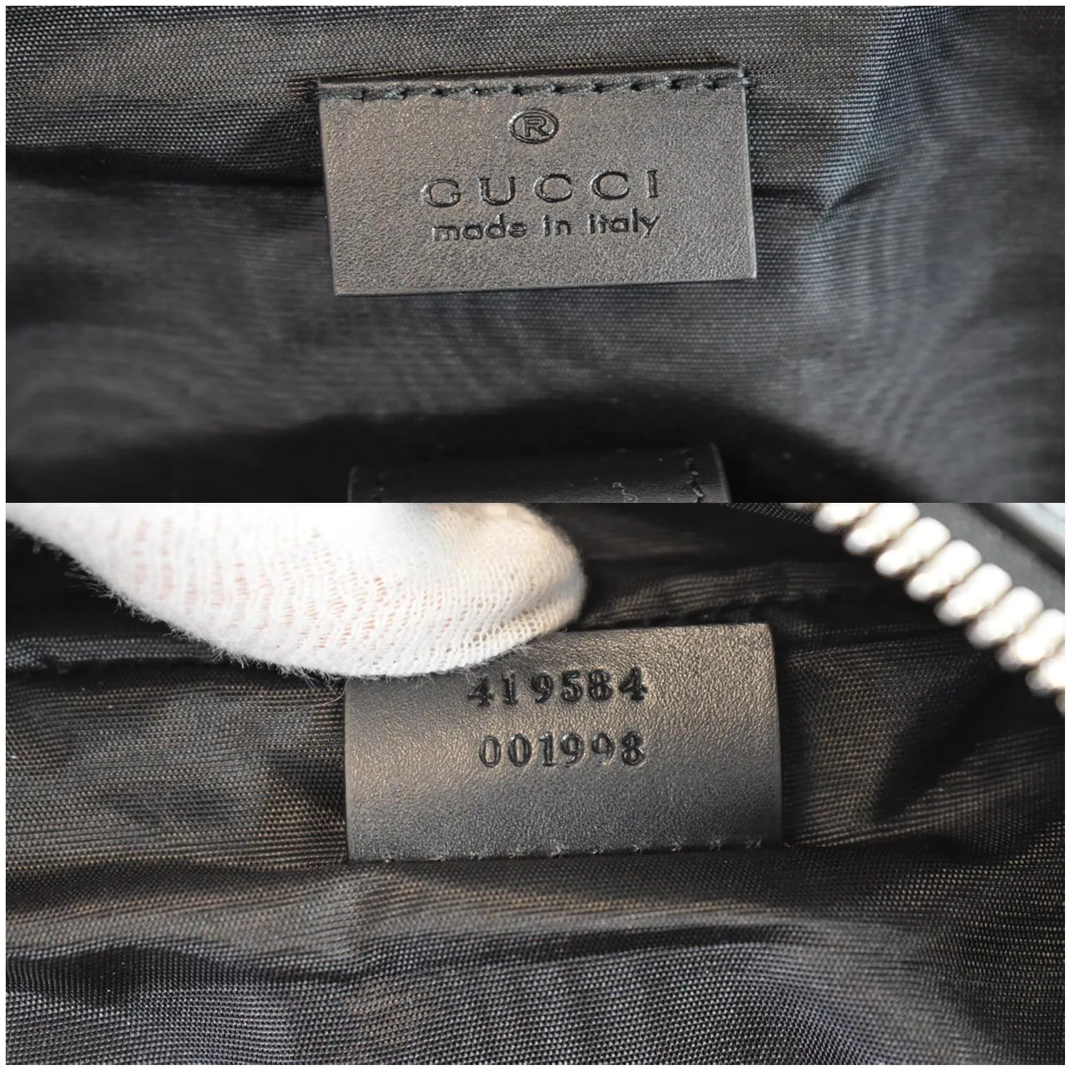 GUCCI Guccy Magnetismo Leather Backpack Bag Black 419584