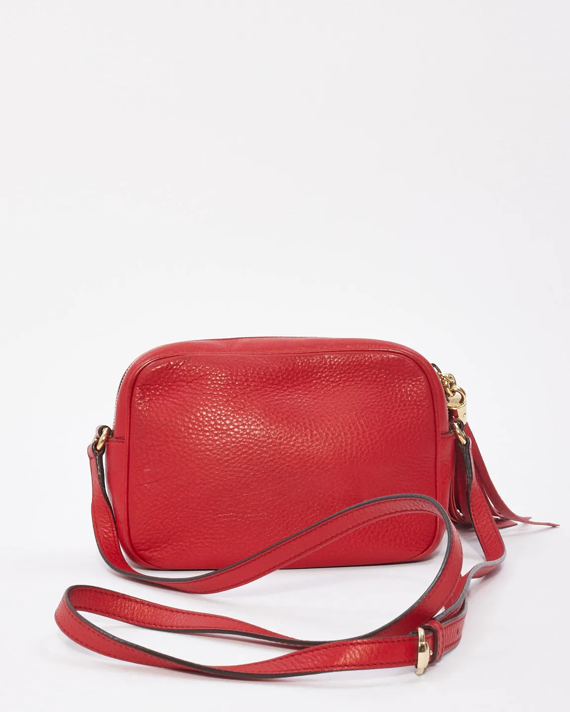 Gucci Red Leather Soho Disco Crossbody Bag