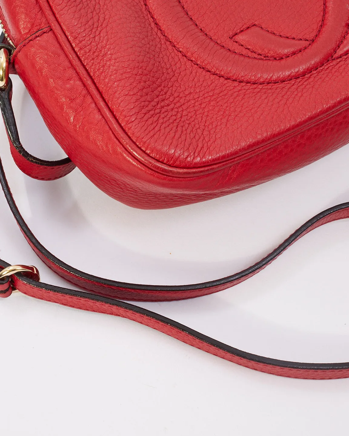 Gucci Red Leather Soho Disco Crossbody Bag