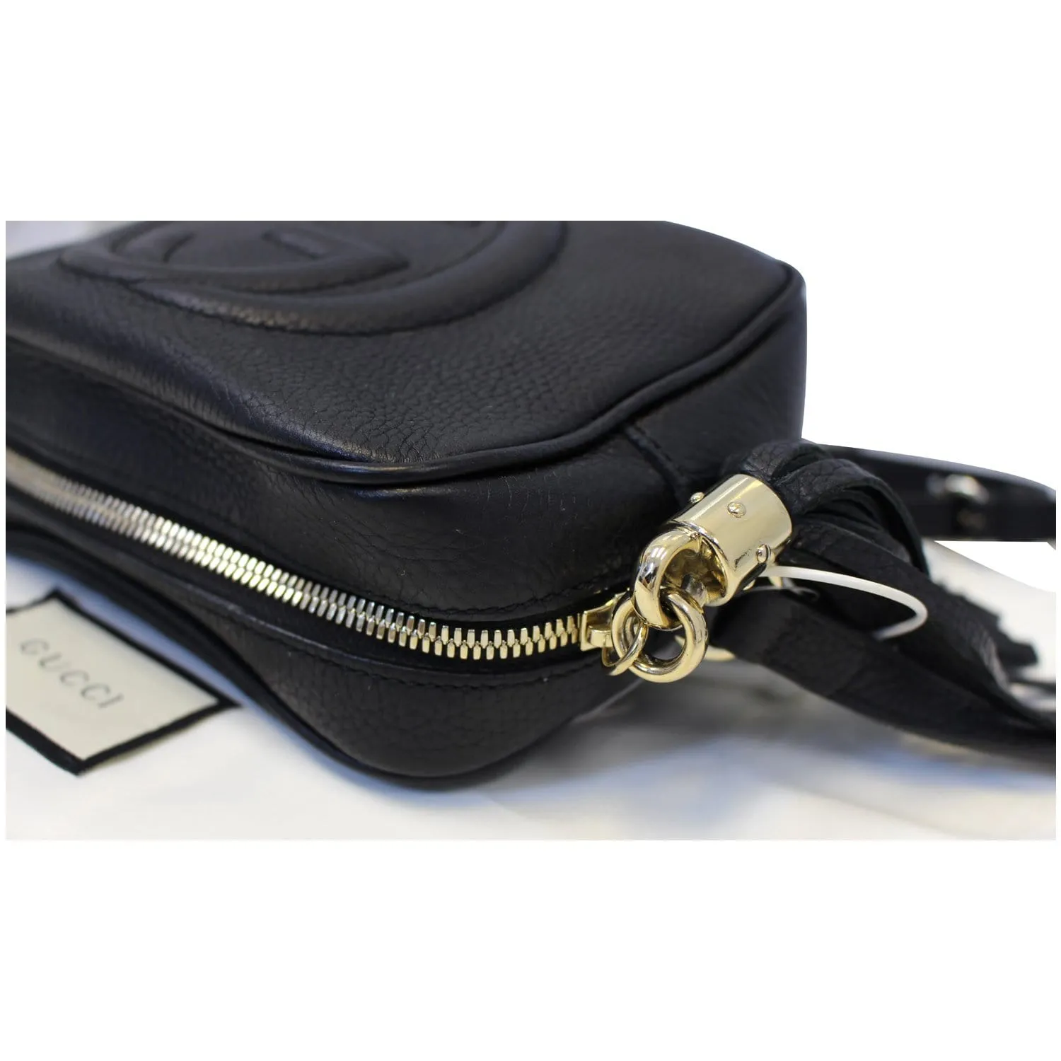 GUCCI Soho Disco Black Leather Crossbody Bag 308364