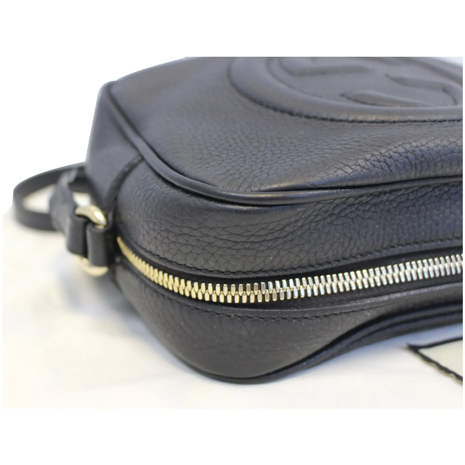 GUCCI Soho Disco Black Leather Crossbody Bag 308364