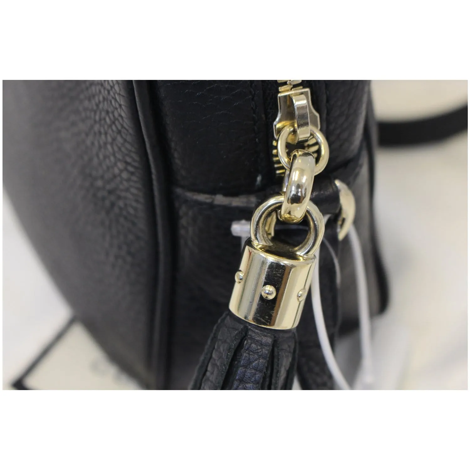 GUCCI Soho Disco Black Leather Crossbody Bag 308364