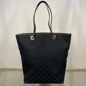 GUCCI Vintage GG Supreme Web Canvas Black Tote