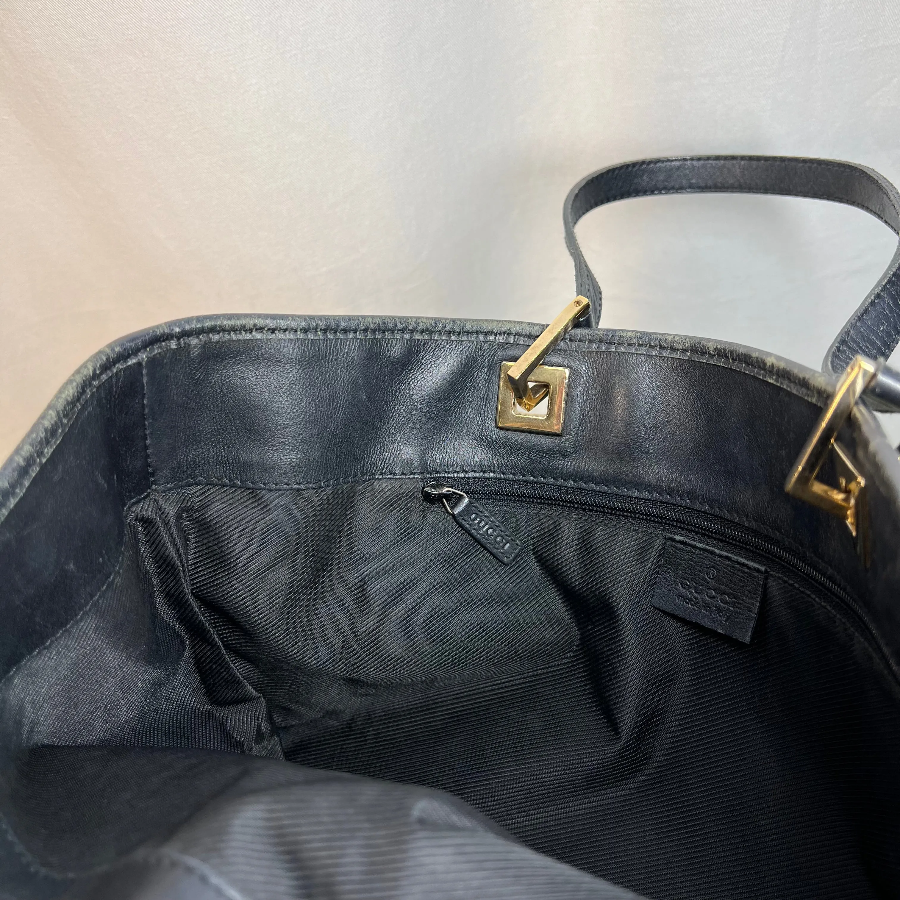 GUCCI Vintage GG Supreme Web Canvas Black Tote