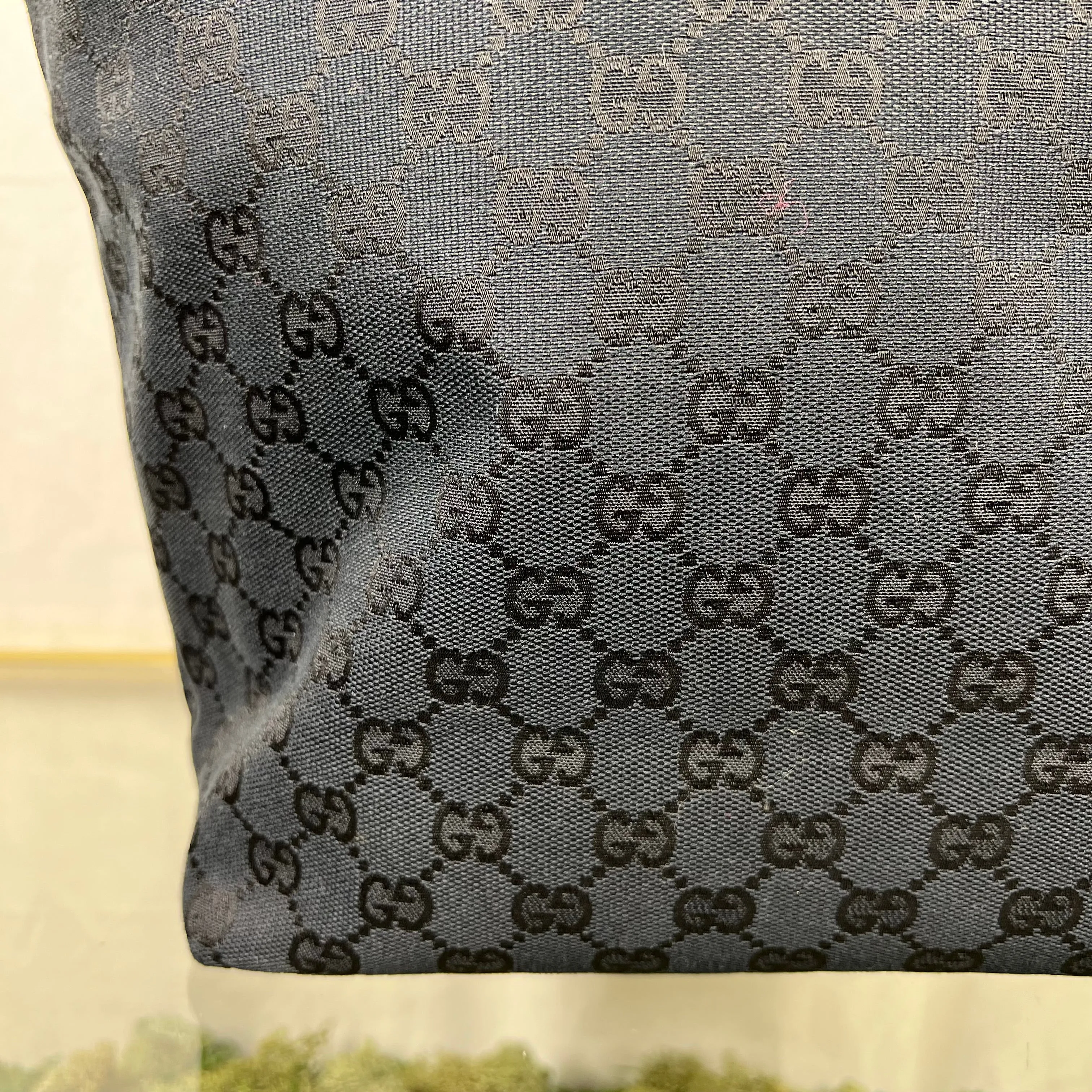 GUCCI Vintage GG Supreme Web Canvas Black Tote