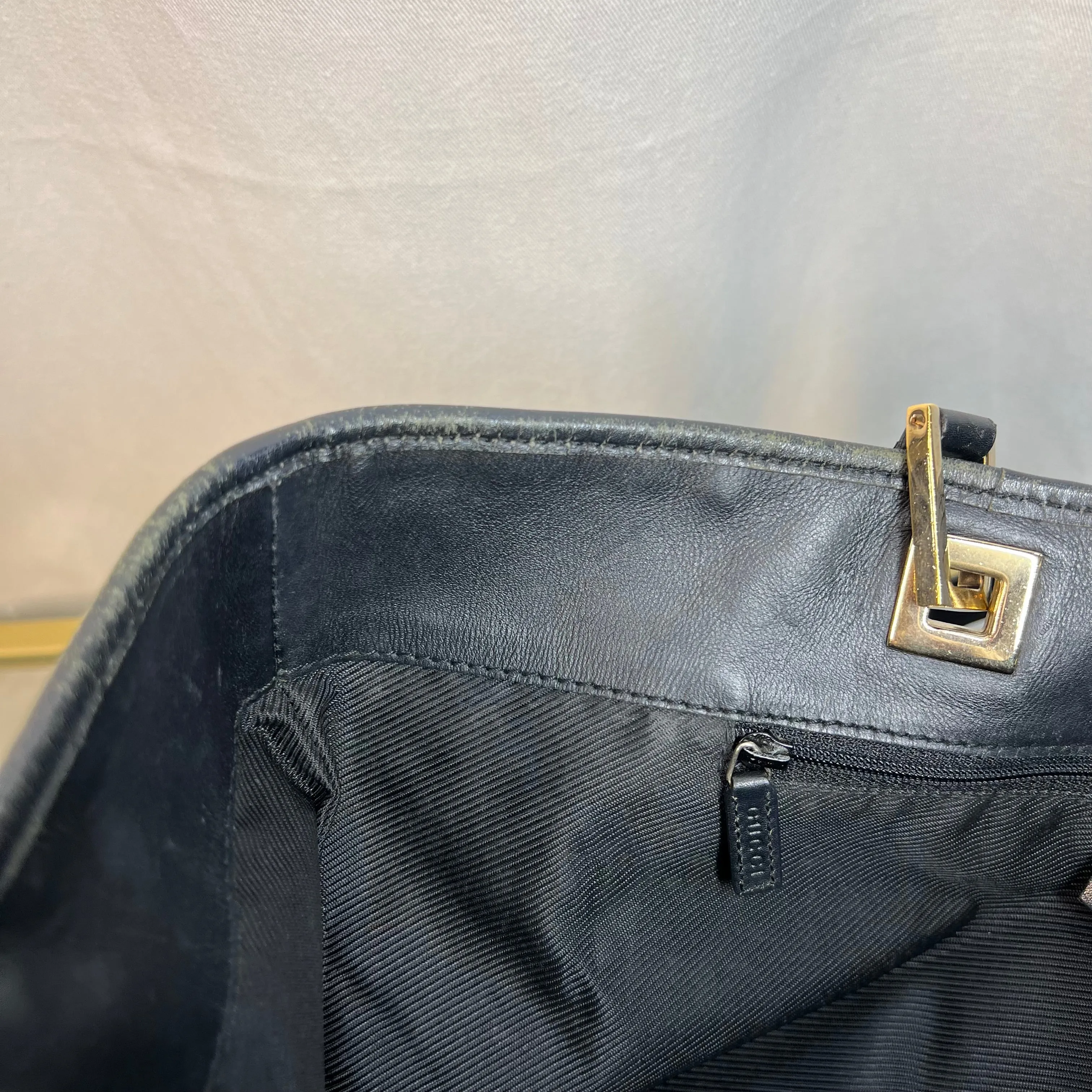 GUCCI Vintage GG Supreme Web Canvas Black Tote
