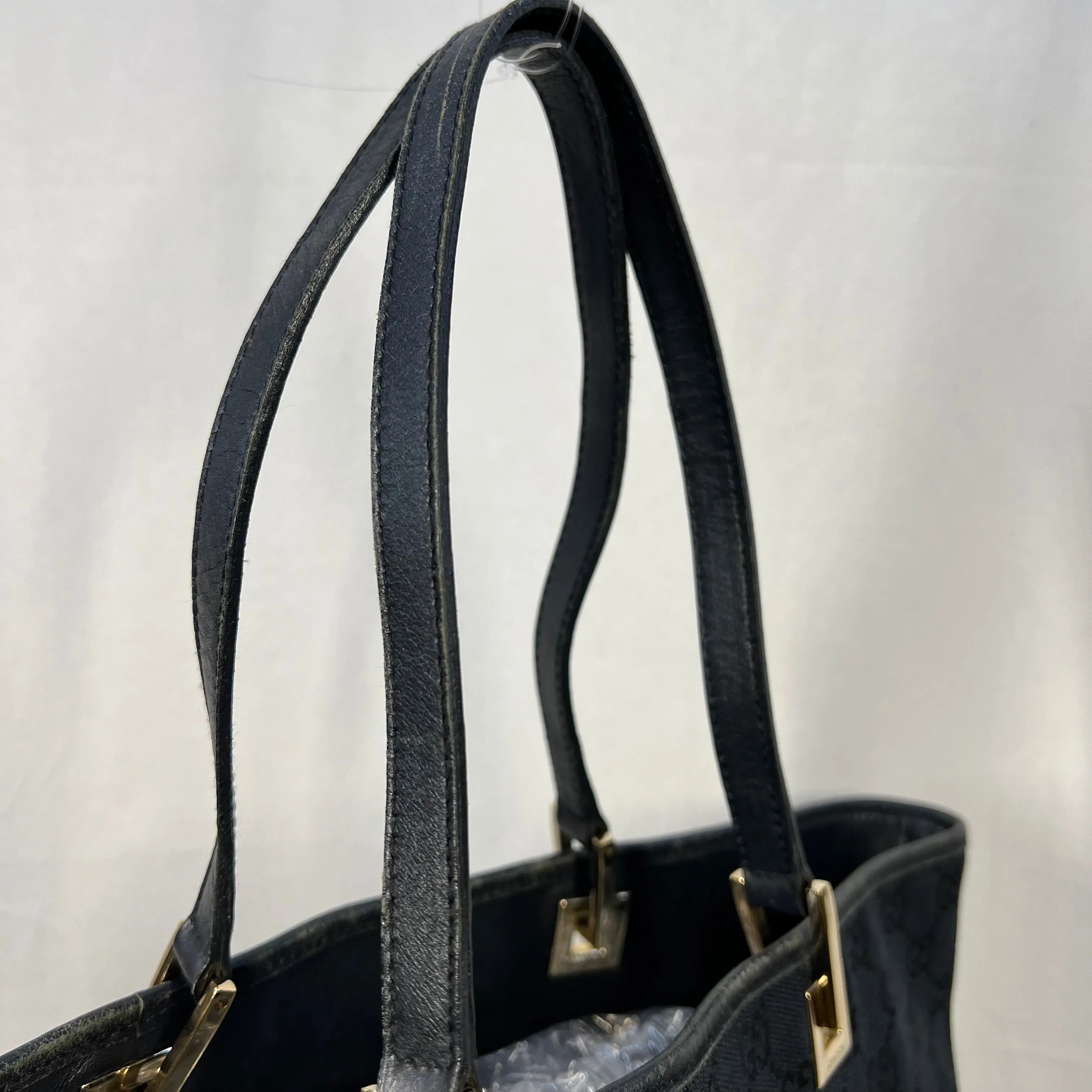 GUCCI Vintage GG Supreme Web Canvas Black Tote