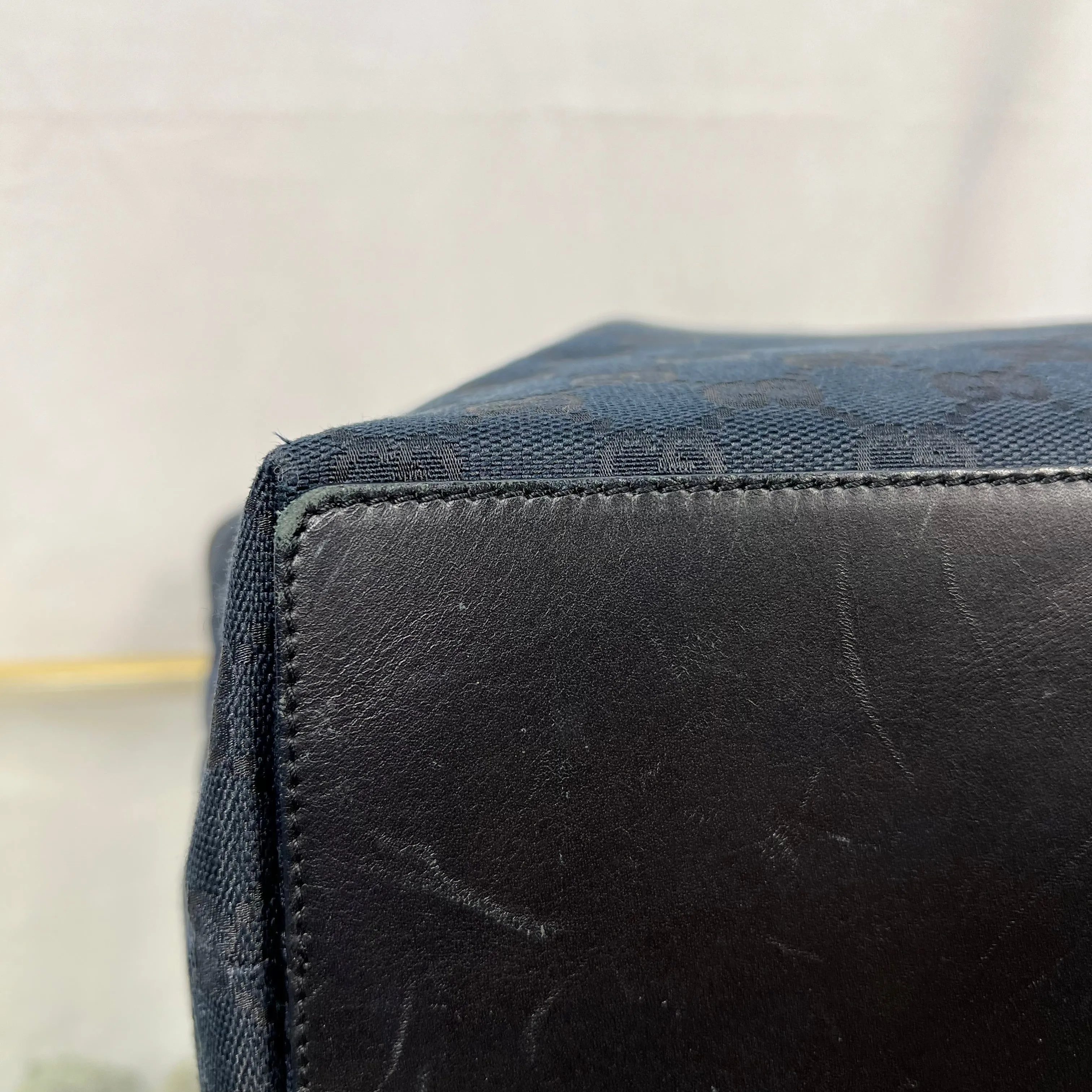 GUCCI Vintage GG Supreme Web Canvas Black Tote