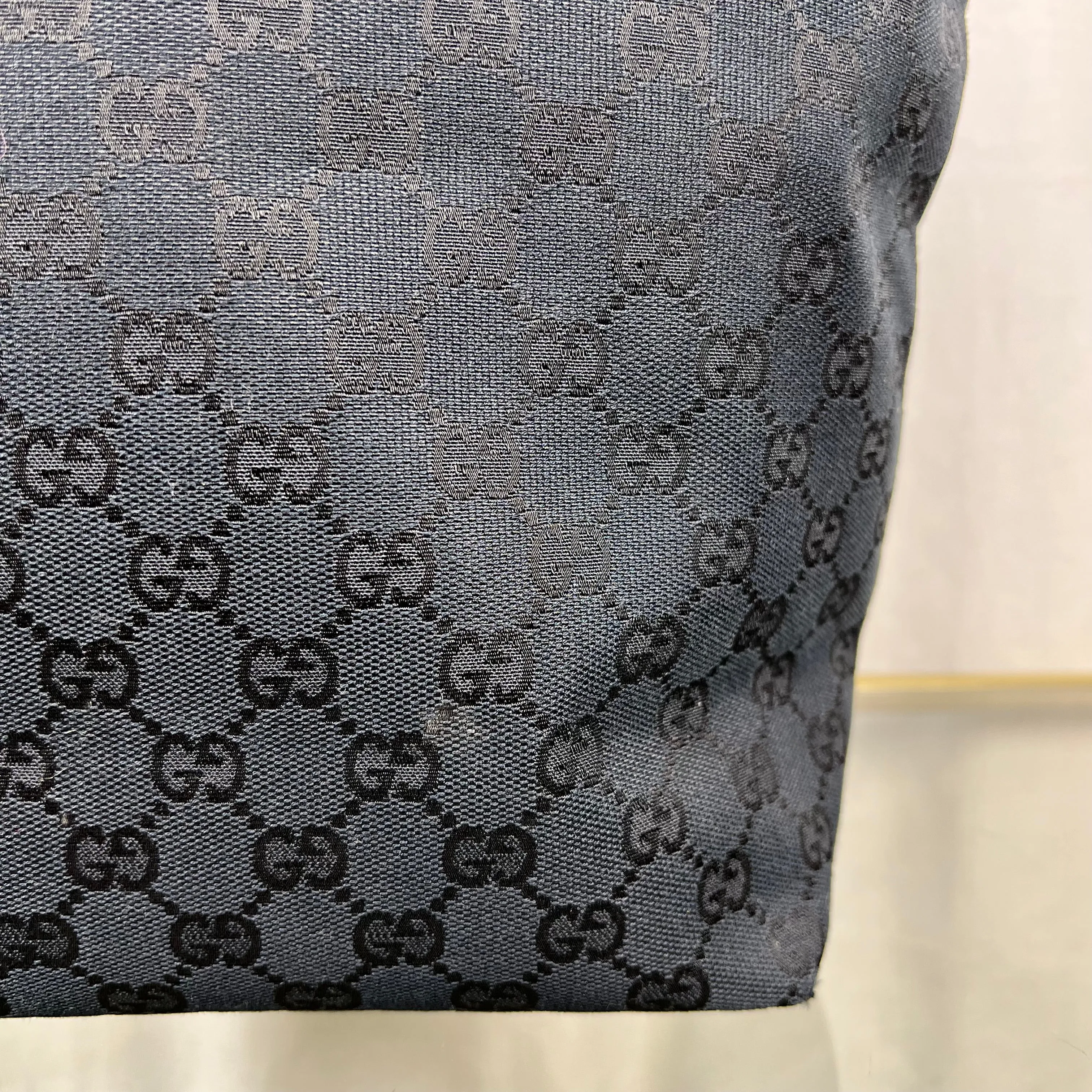 GUCCI Vintage GG Supreme Web Canvas Black Tote