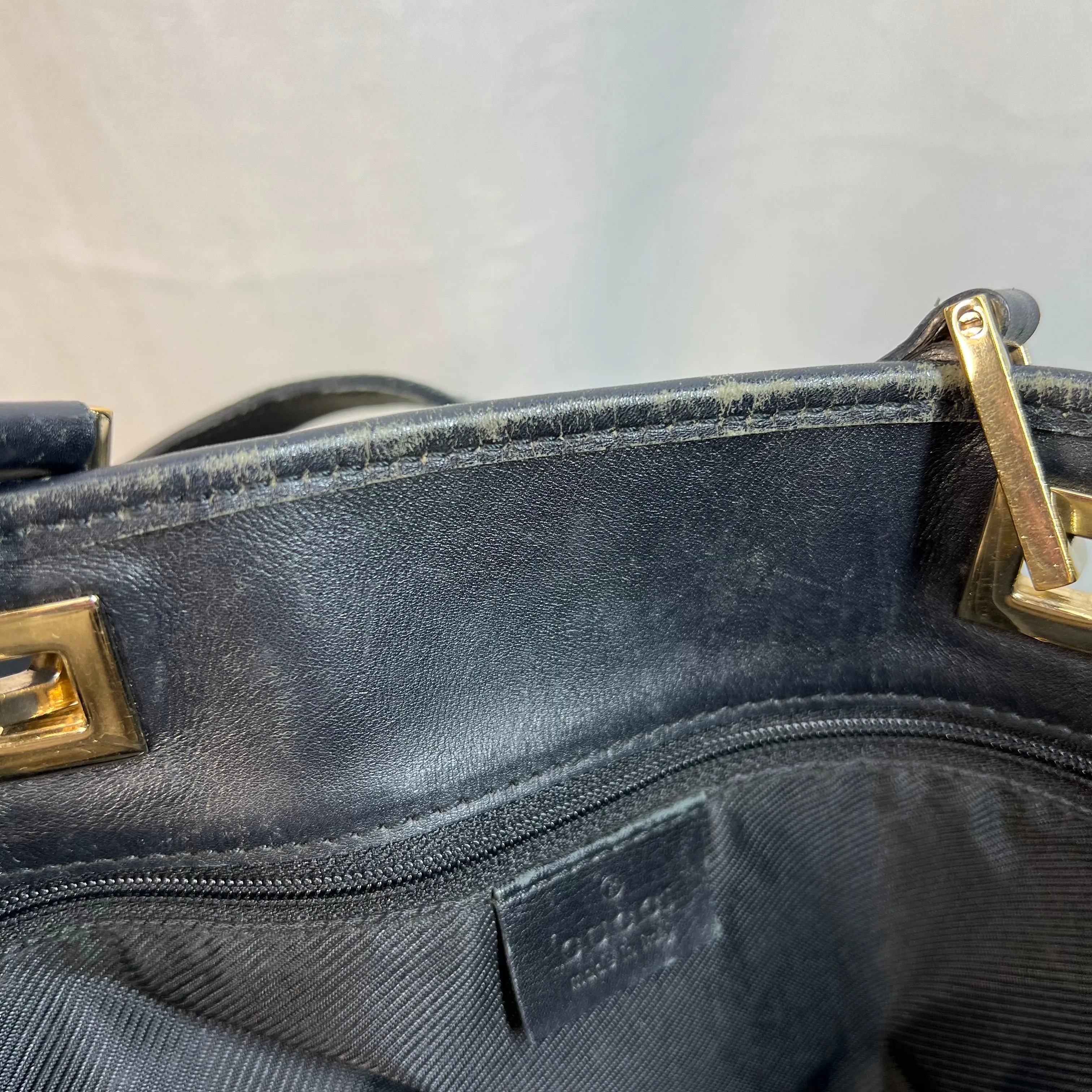GUCCI Vintage GG Supreme Web Canvas Black Tote