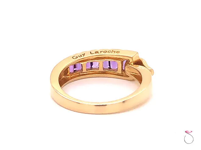 Guy Laroche Amethyst Band Ring,18K Yellow Gold