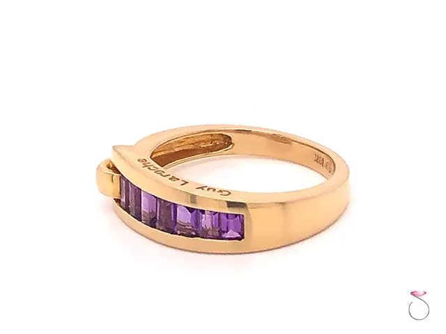 Guy Laroche Amethyst Band Ring,18K Yellow Gold