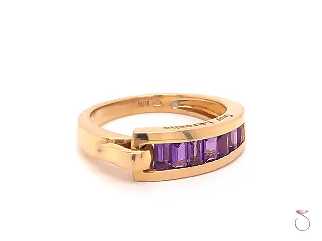 Guy Laroche Amethyst Band Ring,18K Yellow Gold