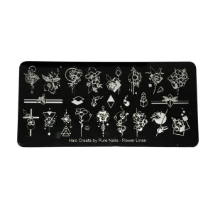 Halo Create - Stamping Plate - Flower Lines