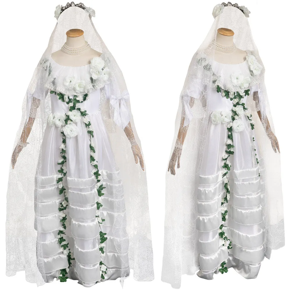 Haunted Mansion Constance Hatchaway Wedding Dress Cosplay Costume Outfits Halloween Carnival Suit