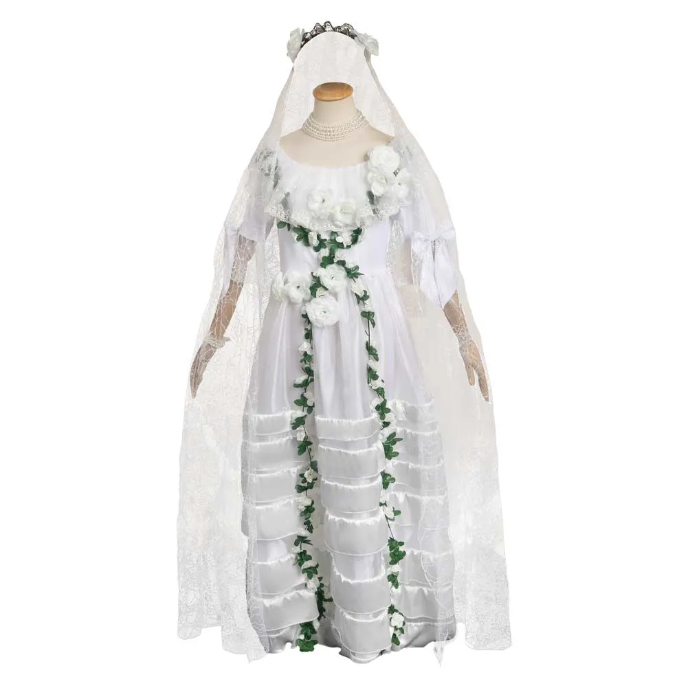 Haunted Mansion Constance Hatchaway Wedding Dress Cosplay Costume Outfits Halloween Carnival Suit