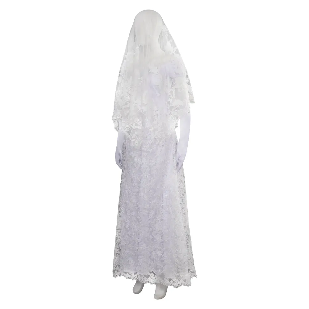 Haunted Mansion Ghost Bride Cosplay Costume Full Outfits Halloween Carnival Suit