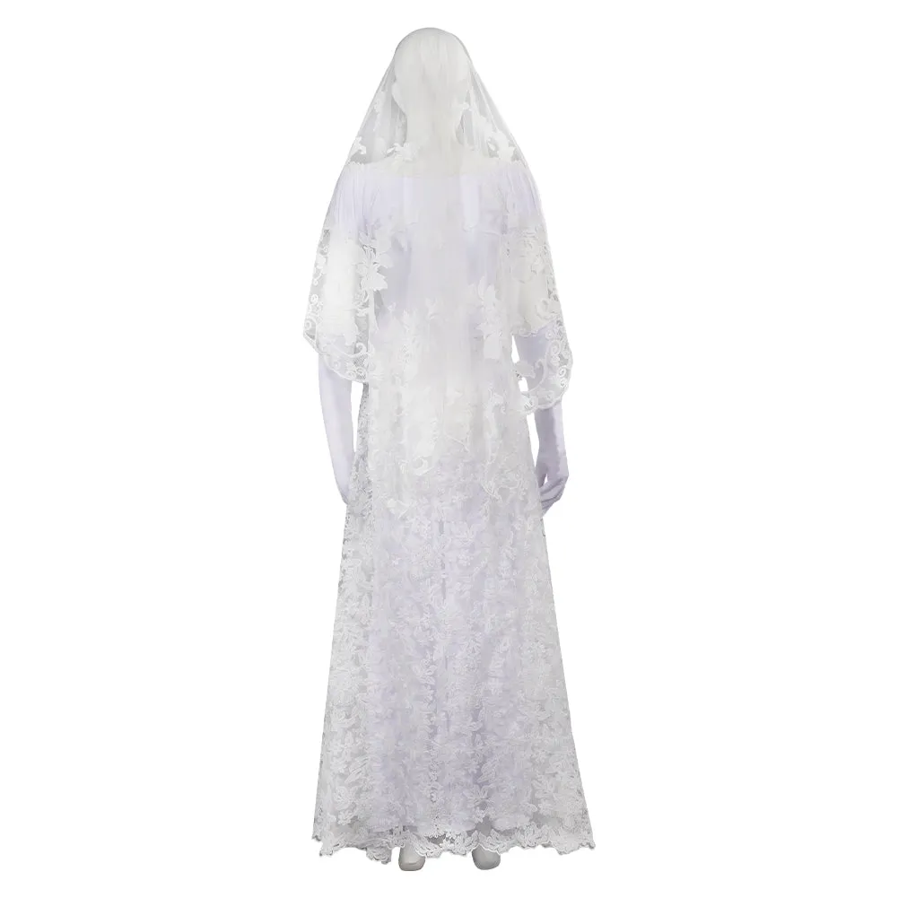Haunted Mansion Ghost Bride Cosplay Costume Full Outfits Halloween Carnival Suit