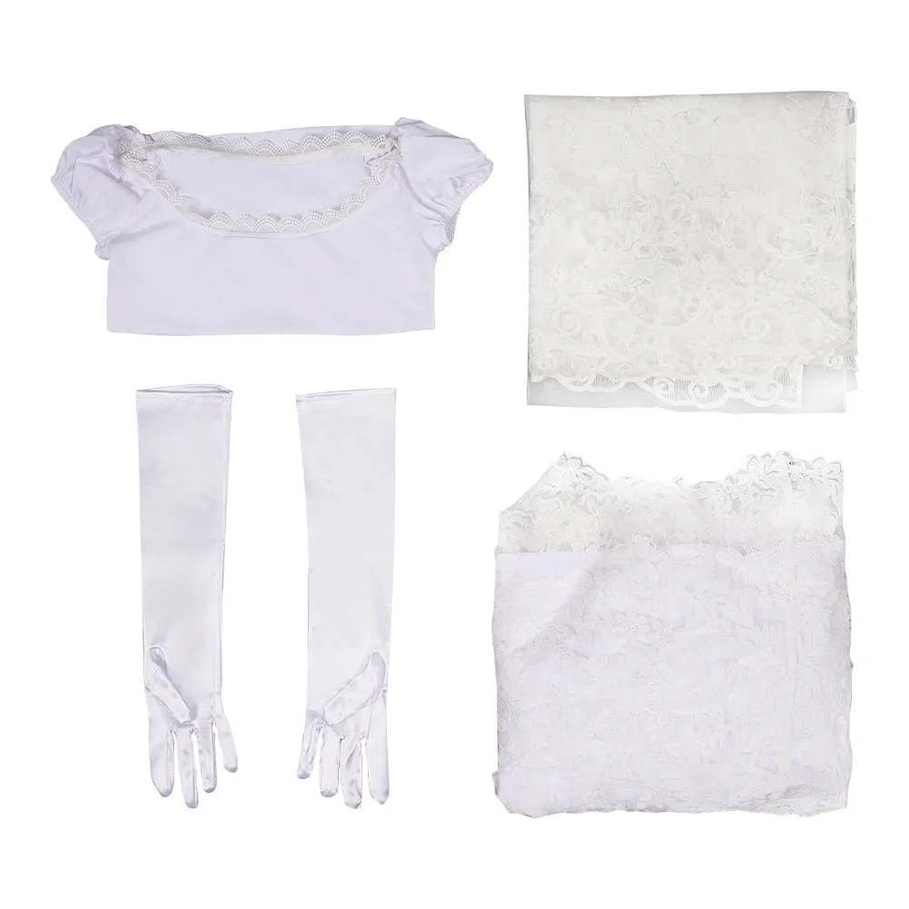 Haunted Mansion Ghost Bride Cosplay Costume Full Outfits Halloween Carnival Suit
