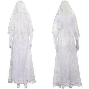 Haunted Mansion Ghost Bride Cosplay Costume Full Outfits Halloween Carnival Suit