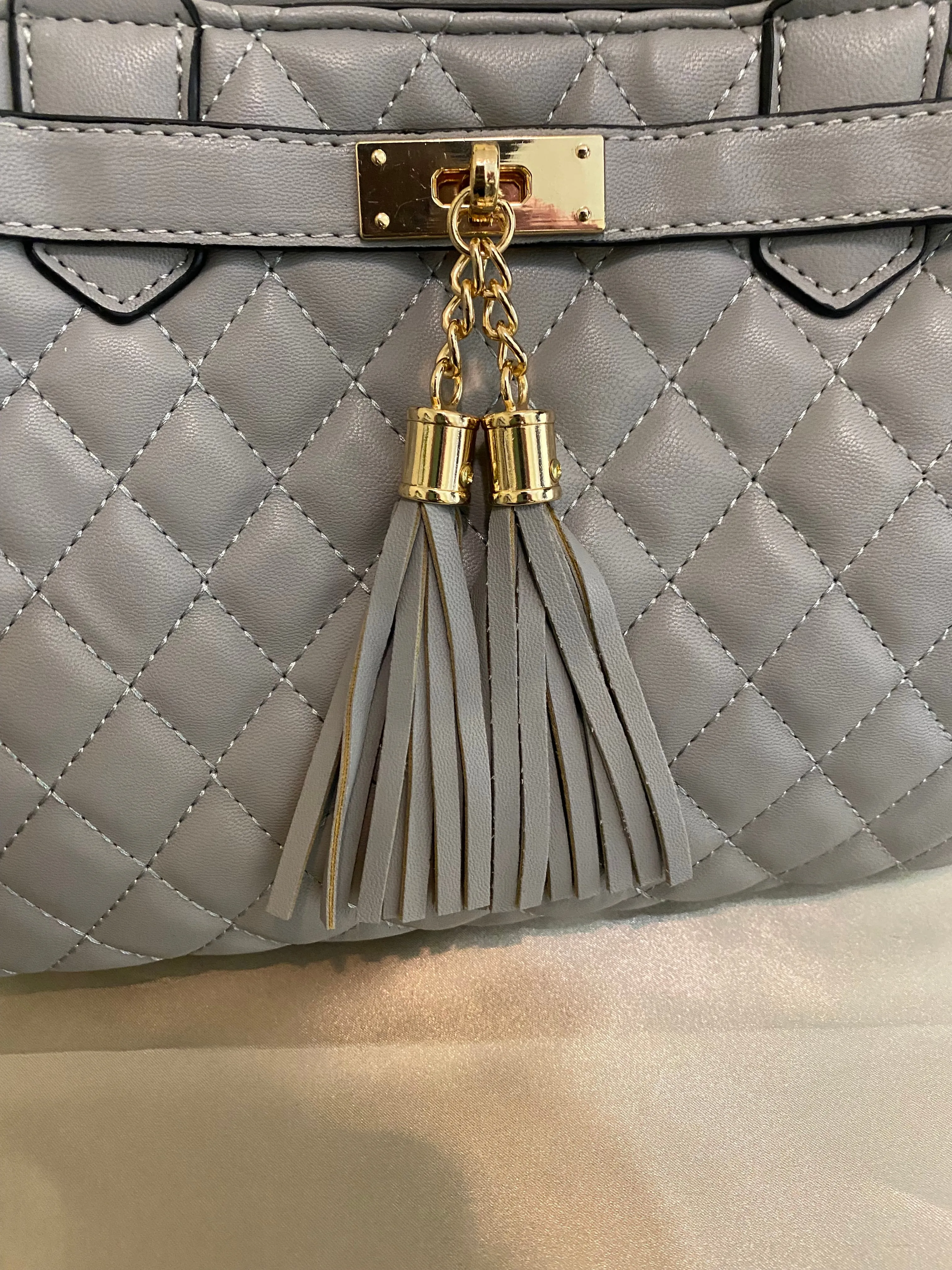 Heart Snatcher Quilted Shoulder Handbag Vegan Leather with Matching Wallet
