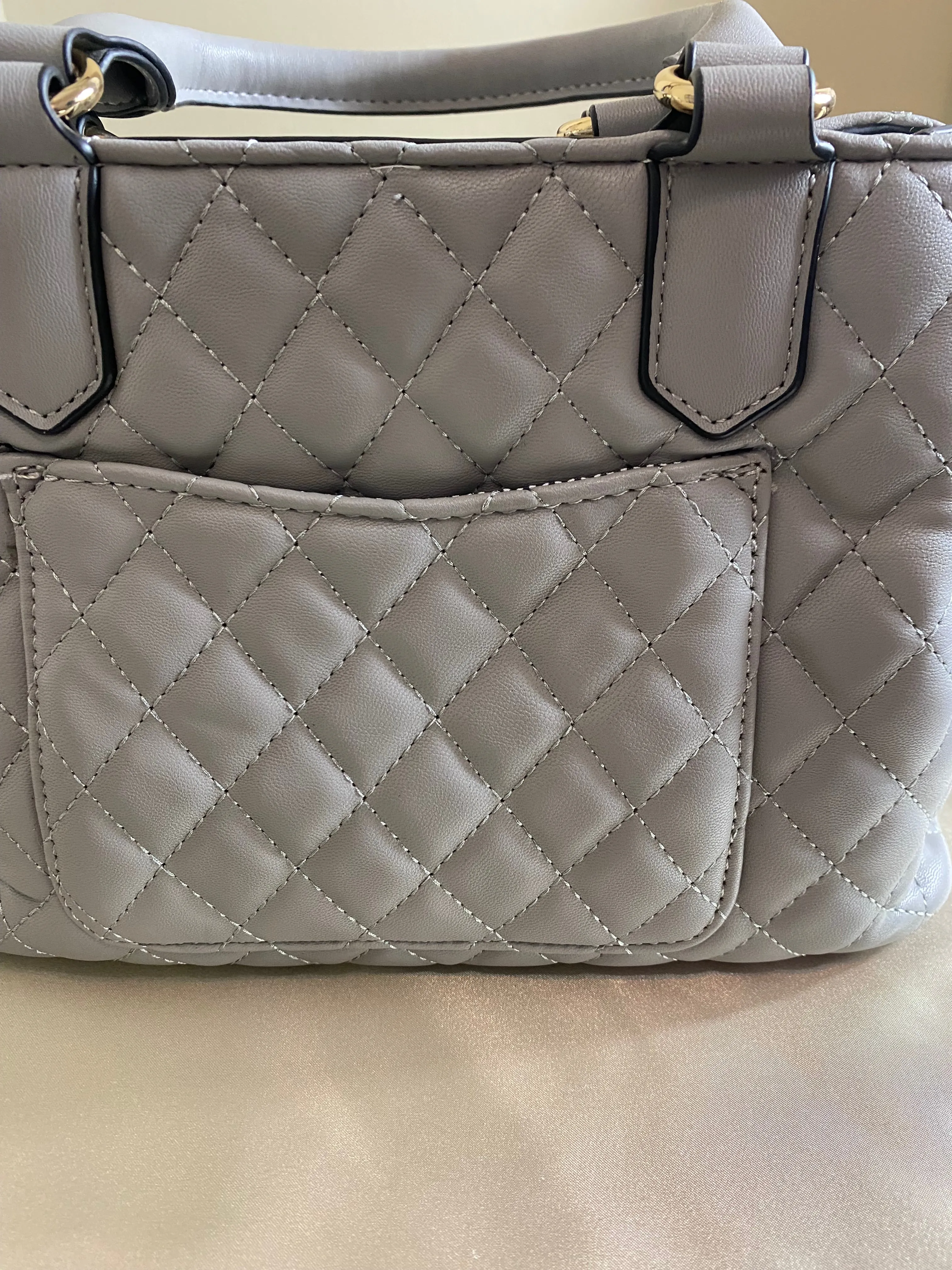 Heart Snatcher Quilted Shoulder Handbag Vegan Leather with Matching Wallet
