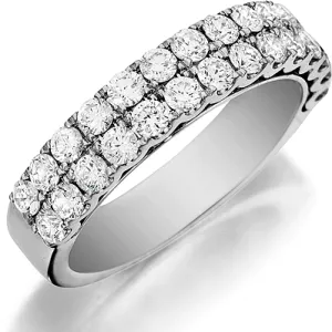 Henri Daussi Double Row Diamond Band
