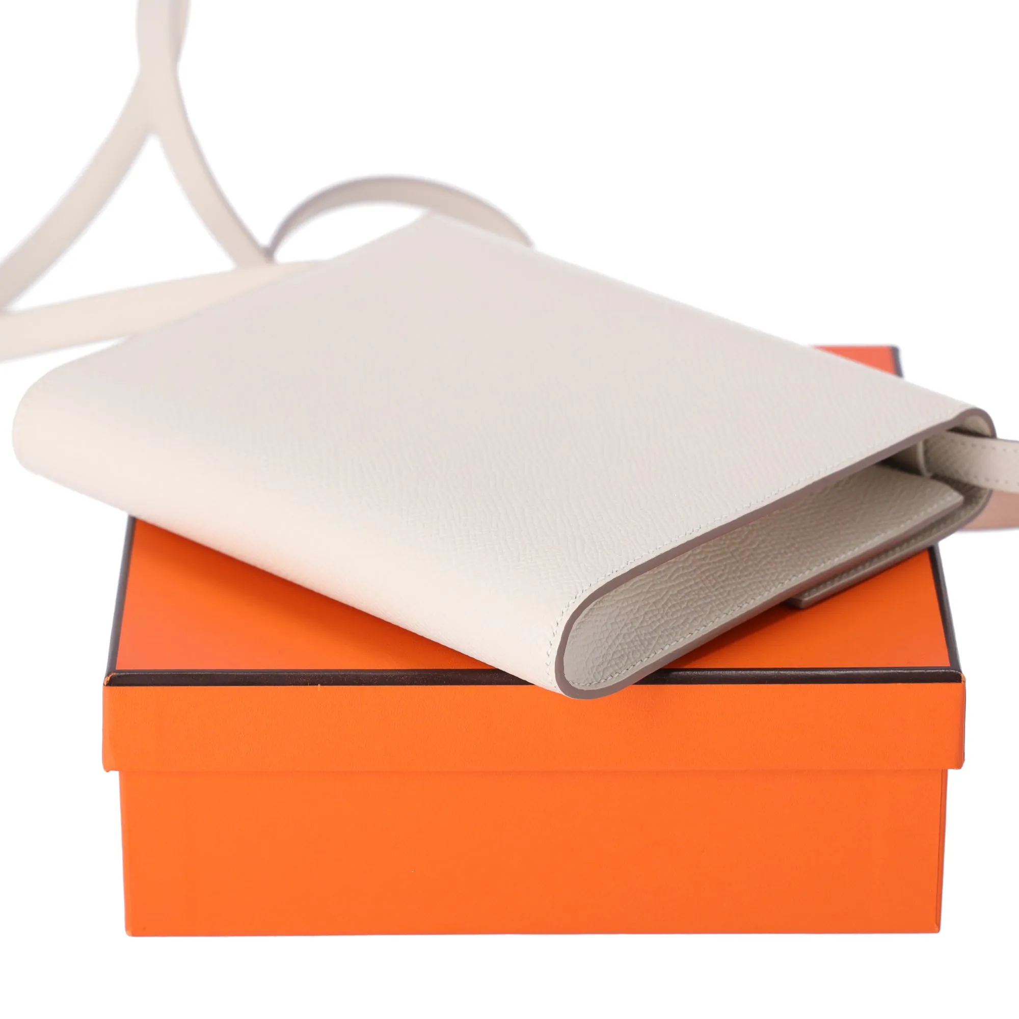 HERMES Clic 16 Wallet Crossbody Cream Craie Veau Epsom